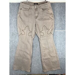 Judy Blue Jeans Womens 20W Brown High Waist Flare Wide Leg Garment Dyed Stretch